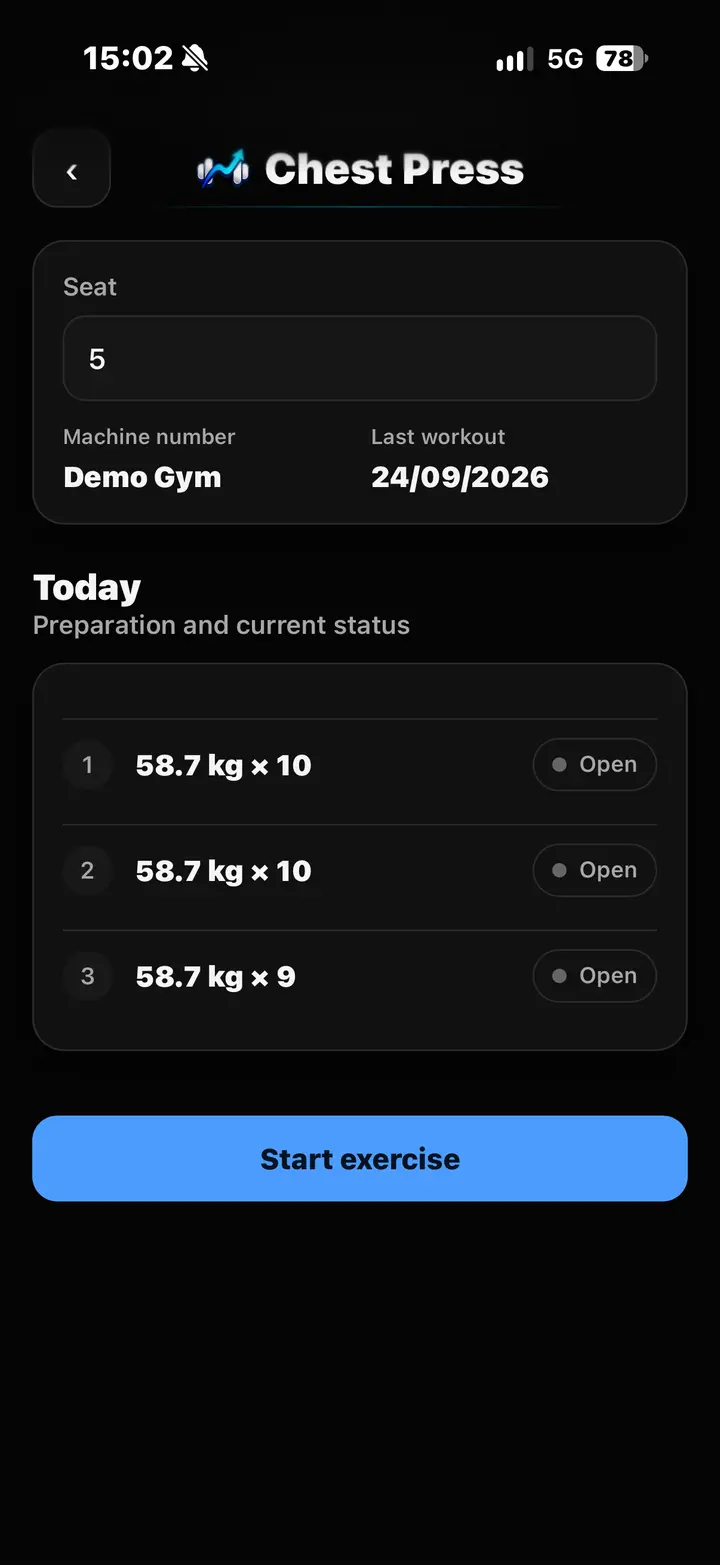 Chest Press preparation